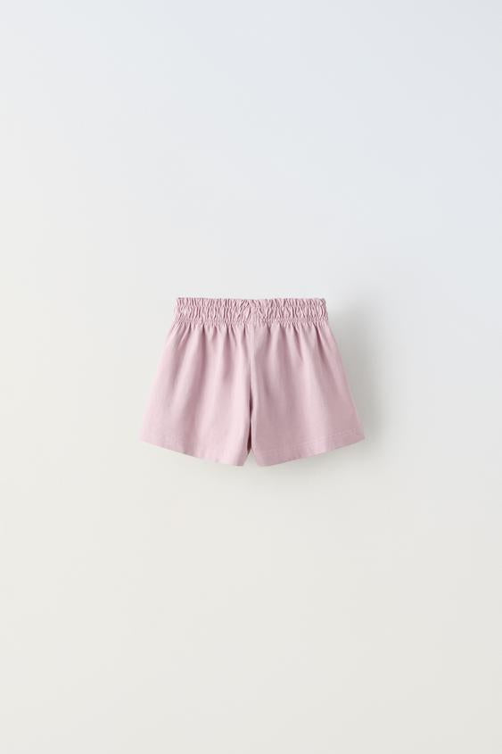 ZARA T-SHIRT AND BERMUDA SHORTS SET (PINK)