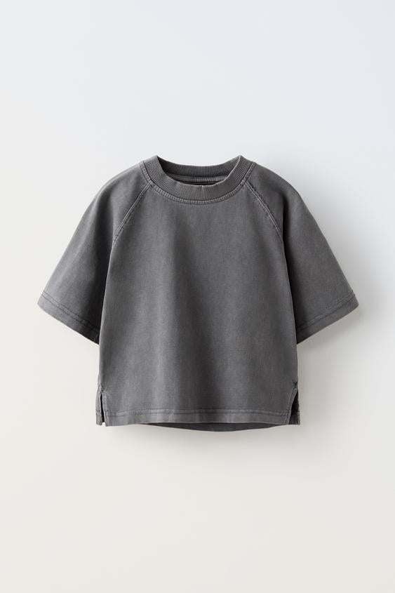 ZARA T-SHIRT AND BERMUDA SHORTS SET (GREY)