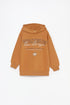 Lefties Brown Sweatshirt with slogan and hood