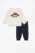 LEFTIES Plush sweatshirt with terry patch and trousers co-ord