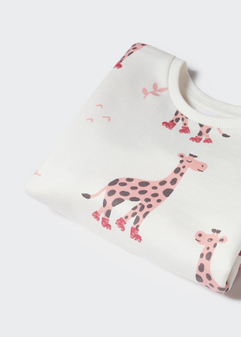 MANGO Giraffe Printed Cotton Sweatshirt