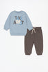 Printed sweatshirt and plush pants set