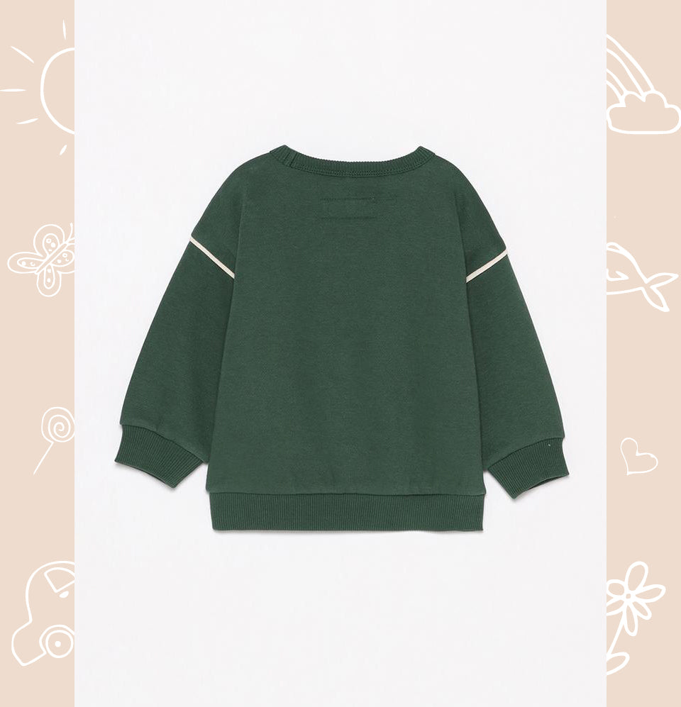 Plush sweatshirt with terry patch and trousers co-ord