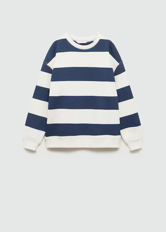 Mango Striped cotton-blend sweatshirt