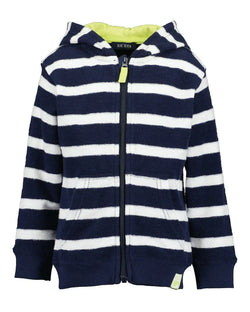 BLUE SEVEN Boys - Navy Stripe Zip Up Hoodie