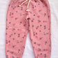 LEFTIES Tea pink flowers print fleece Trouser for girls