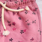 LEFTIES Tea pink flowers print fleece Trouser for girls