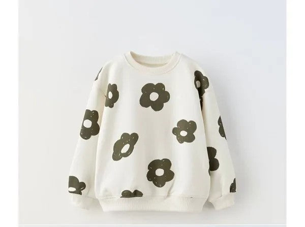 ZARA White Flowers sweatshirt