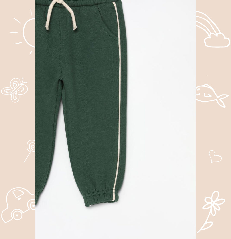 Plush sweatshirt with terry patch and trousers co-ord