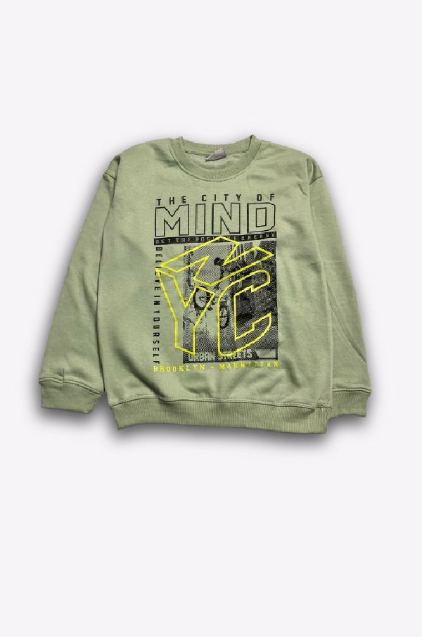 Sweat Long Sleeve Printed Crew Neck Cotton