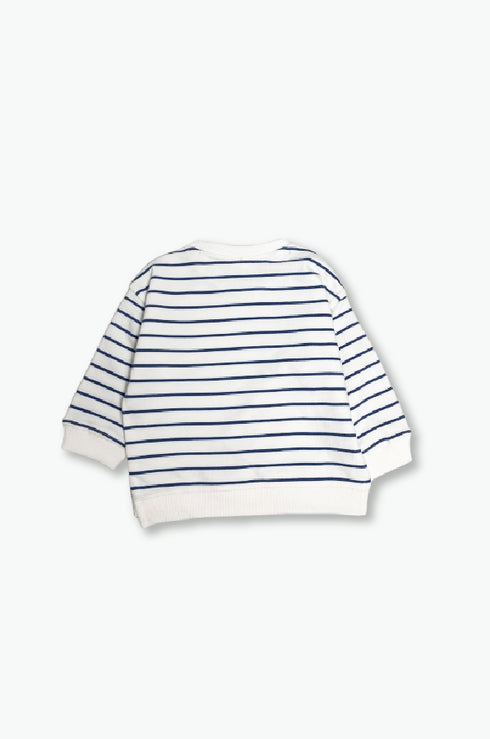 Mango Crew Neck with Blue Striped Boy Sweatshirt