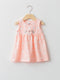 LC Waikiki Pink Crew Neck Printed Cotton Baby Girl Dress