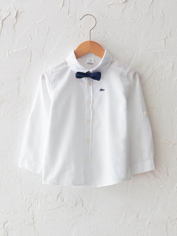 LC Waikiki White Basic Baby Boy Shirt and Bow Tie