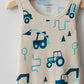 Blue Crew Neck Printed Cotton Baby Boy Snap Bodysuit 2-Pack