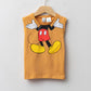 Yellow Crew Neck Mickey Mouse Printed Cotton Baby Boy Tank Top