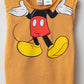 Yellow Crew Neck Mickey Mouse Printed Cotton Baby Boy Tank Top