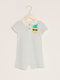 LC Waikiki Ecru Polo Neck Short Sleeve Striped Baby Boy Jumpsuit