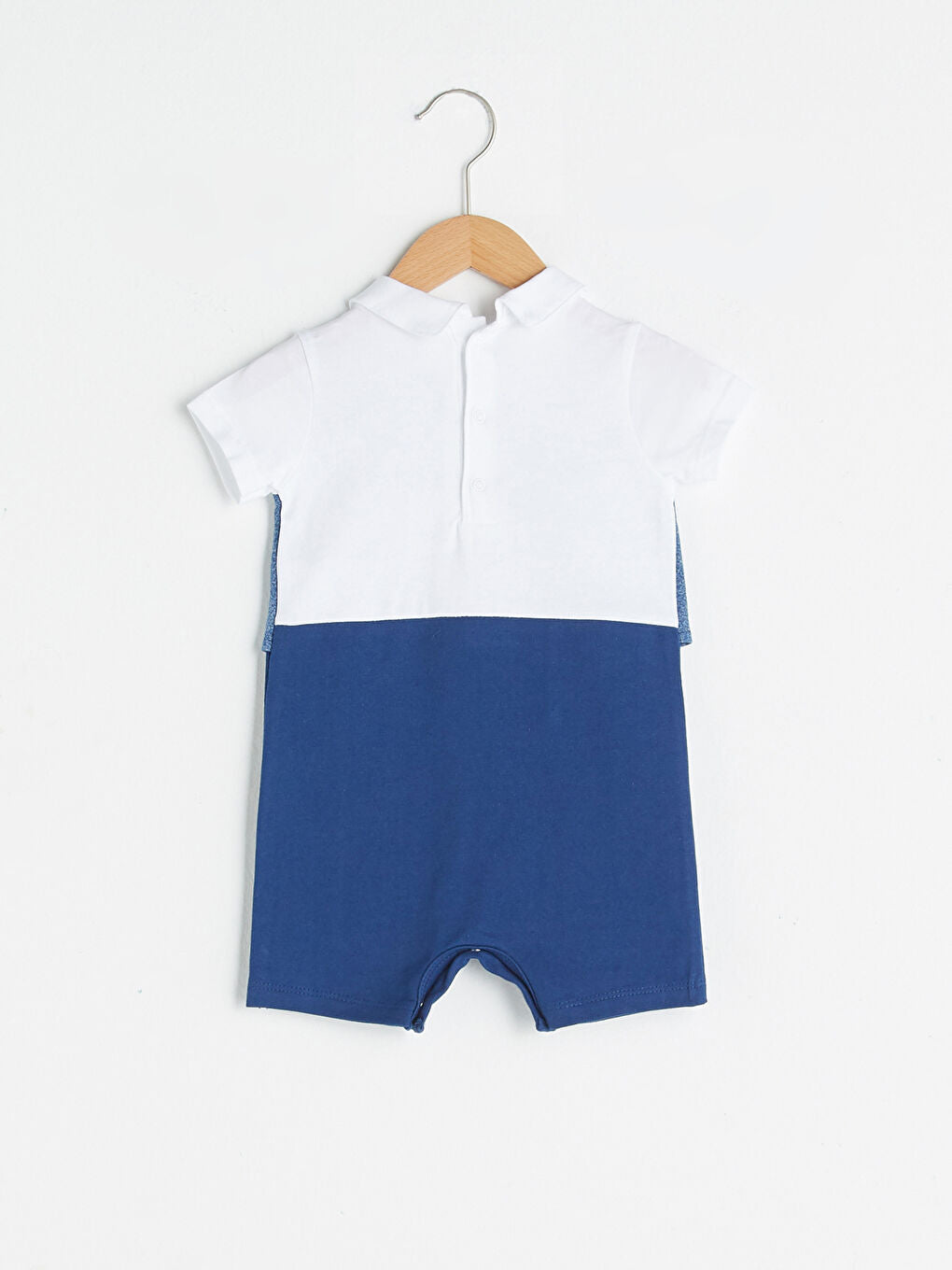 LC Waikiki White Polo Neck Short Sleeve Bow Tie Detailed Baby Boy Jumpsuit