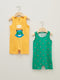 LC Waikiki Orange Crew Neck Printed Baby Boy Jumpsuit 2-Pack