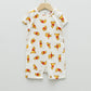 Orange Crew Neck Short Sleeve Winnie the Pooh Printed Cotton Baby Boy Jumpsuit 2-Pack