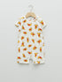 LC Waikiki Orange Crew Neck Short Sleeve Winnie the Pooh Printed Cotton Baby Boy Jumpsuit 2-Pack