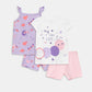 LC Waikiki Ecru Printed Cotton Baby Girl 2-Piece Pajama Set