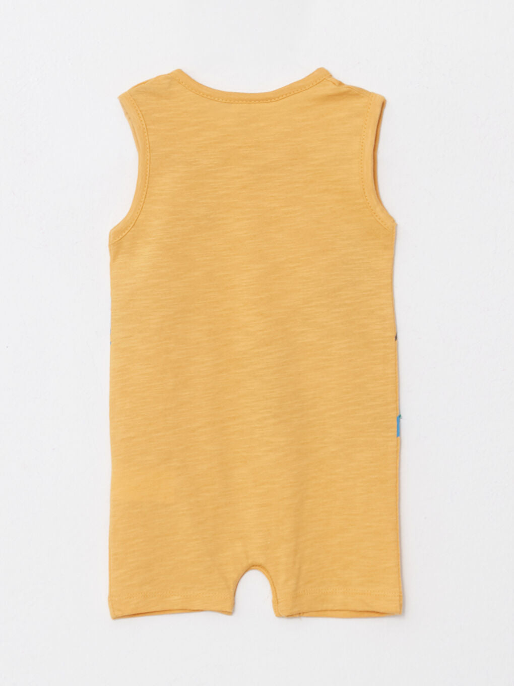 Yellow Crew Neck Baby Boy Jumpsuit