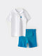 LC Waikiki White Polo Neck Short Sleeve Baby Boy T-Shirt and Shorts 2-Piece Set