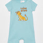 Turquoise Crew Neck Short Sleeve Lion King Printed Baby Boy Jumpsuit 2-Pack