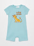 LC Waikiki Turquoise Crew Neck Short Sleeve Lion King Printed Baby Boy Jumpsuit 2-Pack