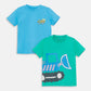 Green Crew Neck Short Sleeve Printed Baby Boy T-Shirt 2-Pack