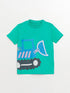 LC Waikiki Green Crew Neck Short Sleeve Printed Baby Boy T-Shirt 2-Pack