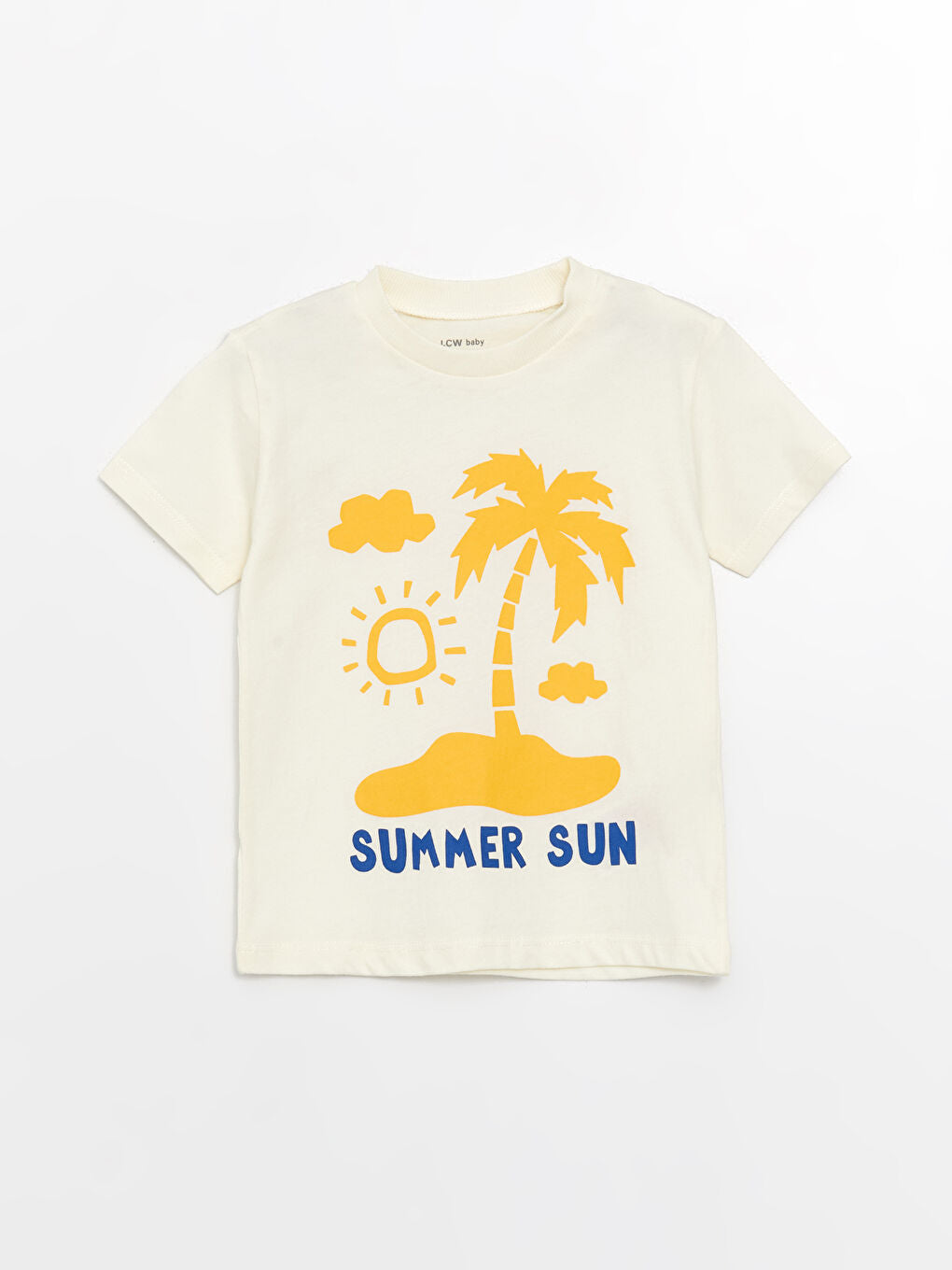 Yellow Crew Neck Short Sleeve Printed Baby Boy T-Shirt 2-Pack