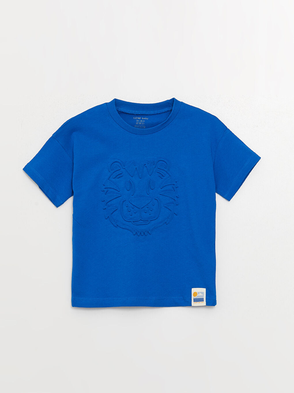 Blue Crew Neck Printed Baby Boy T-Shirt