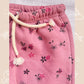 Tea pink flowers print fleece Trouser for girls