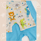 Turquoise Crew Neck Printed Baby Boy Jumpsuit 2-Pack