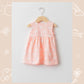 Pink Crew Neck Printed Cotton Baby Girl Dress