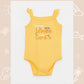 Yellow Square Neck Strappy Cotton Printed Baby Girl Snap Bodysuit 2-Pack