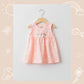 Pink Crew Neck Printed Cotton Baby Girl Dress