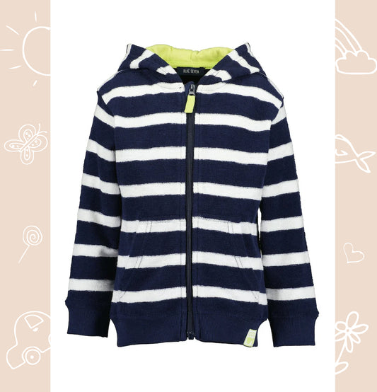 Blue Seven Boys - Navy Stripe Zip Up Hoodie