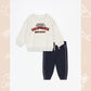 Plush sweatshirt with terry patch and trousers co-ord