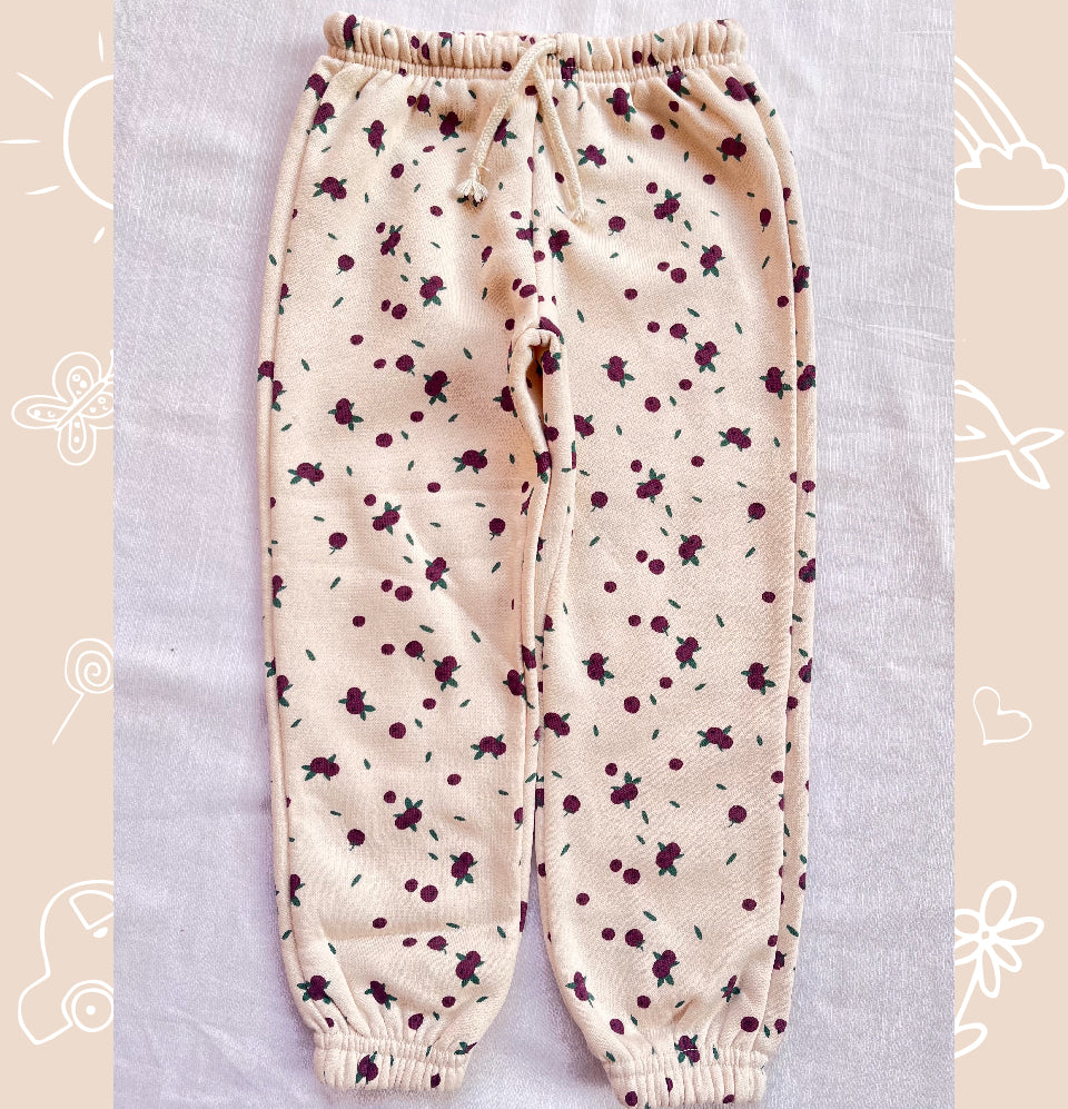 Floral Printed Elastic Waist Joggers